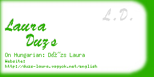 laura duzs business card